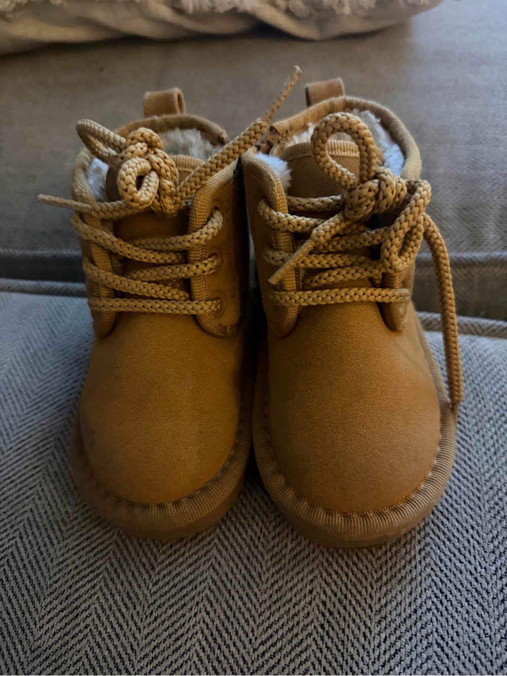 Kids Classic Lace-Up Boots in Tan